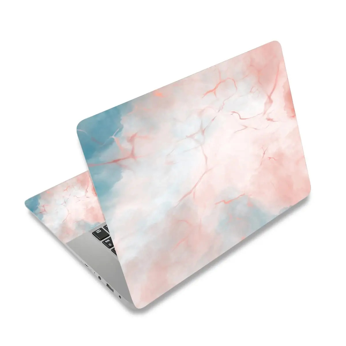 2PCS Calm Blue Watercolor Ocean Wave Laptop Skin Decal Scratch Resistant