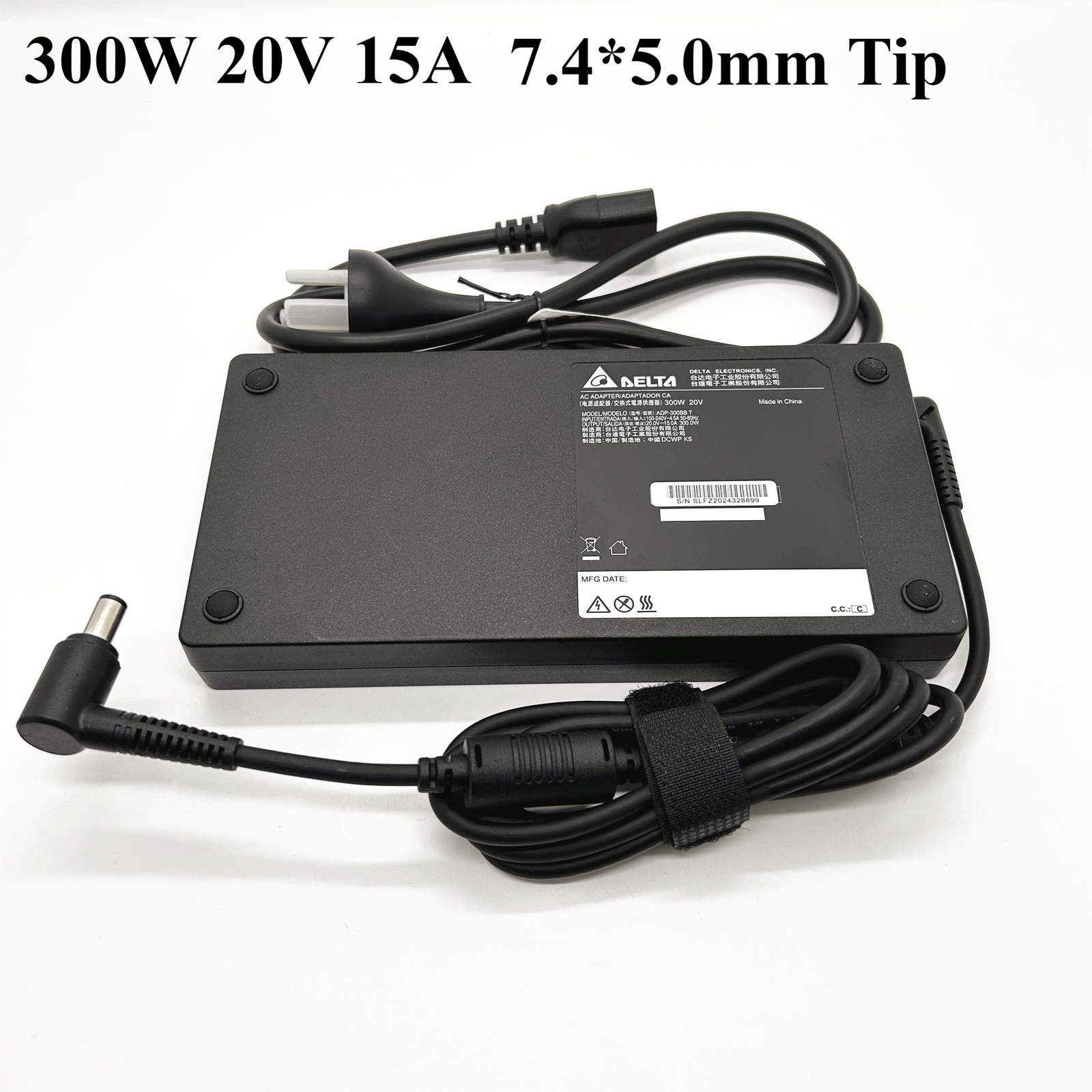 Genuine 300W 20V 15A Laptop Charger Delta ADP-300BB T 7.4*5.0mm Power Adpater