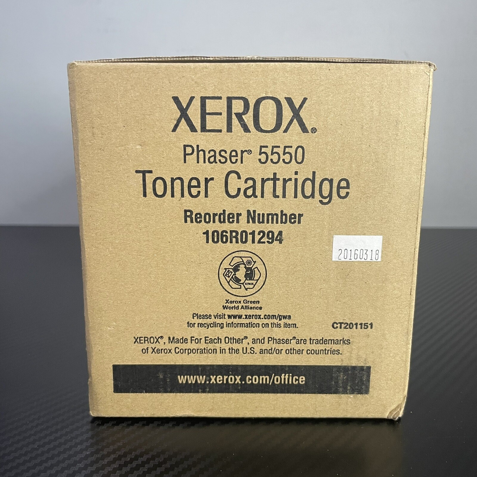 Genuine XEROX 106R01294 Black Toner Cartridge For Phaser 5550 New