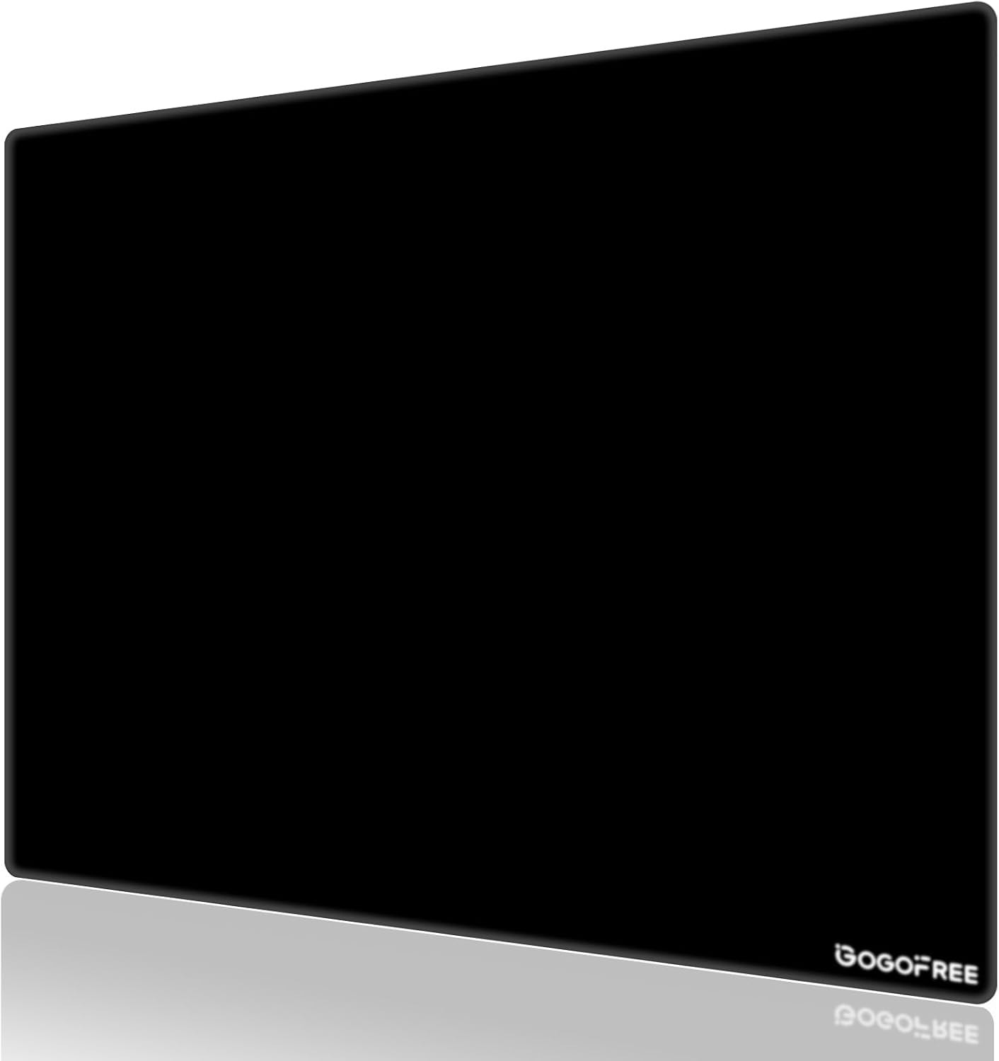 Black Glass Mousepad, Large Tempered Hard 15.7L x 11.8W inches,