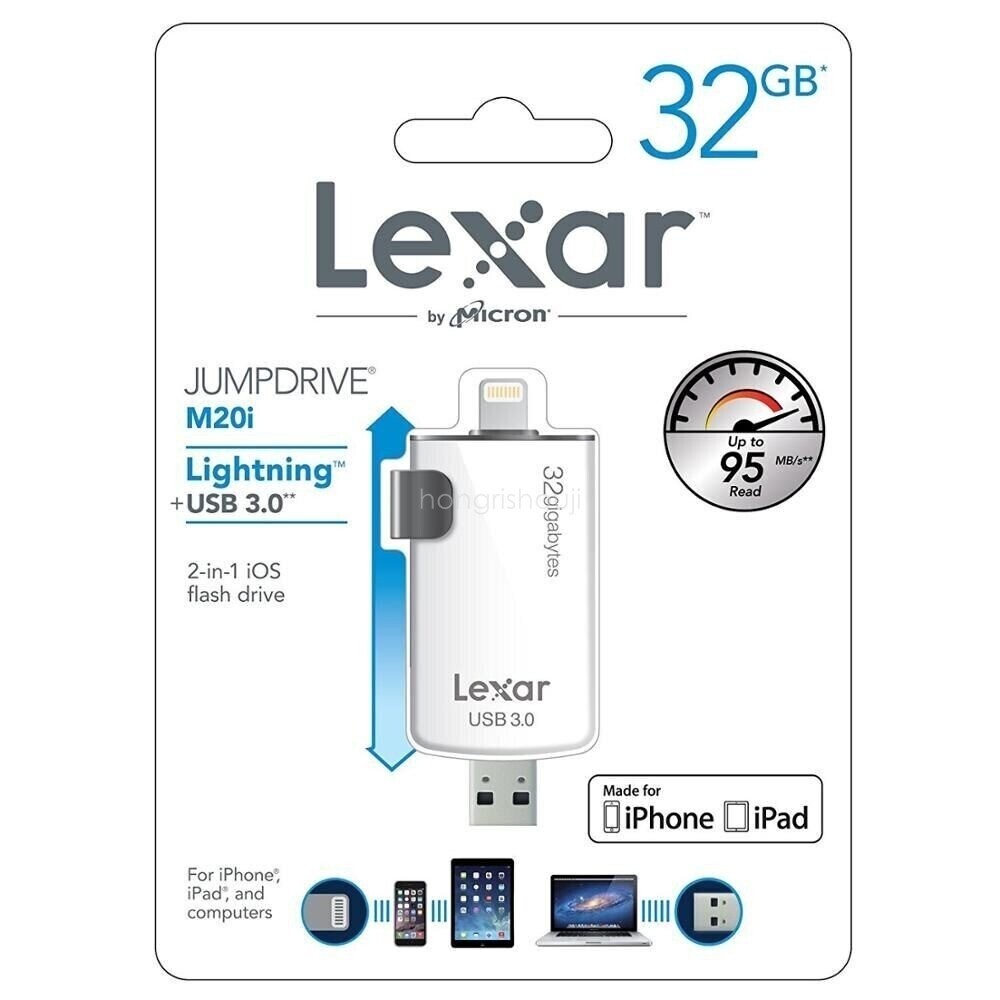 Lexar 32GB 2-in-1 IOS Lightning JumpDrive M20i USB 3.0 Flash Drive