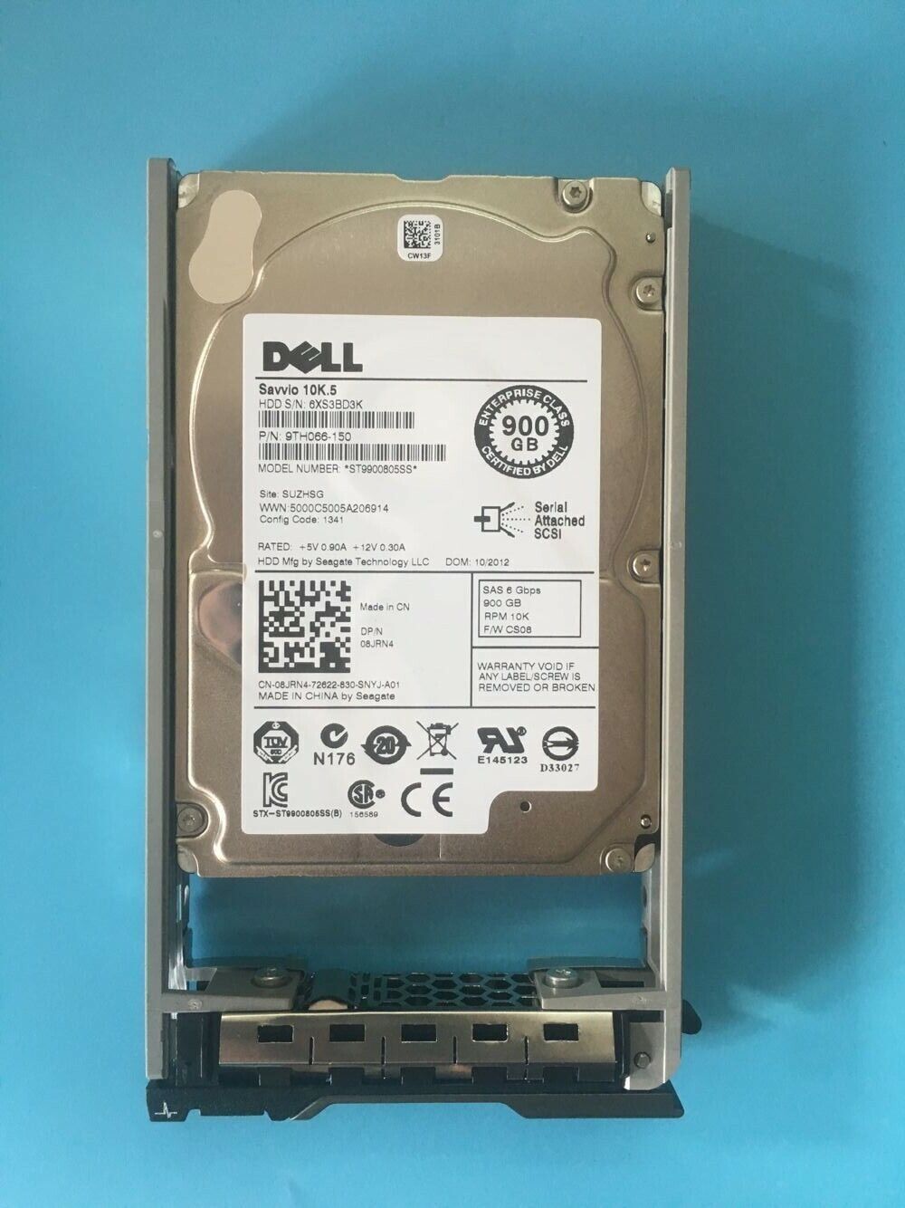 FOR Dell 8JRN4 ST9900805SS 08JRN4 900GB 10K SAS 2.5″ SAS Hard Drive With Tray