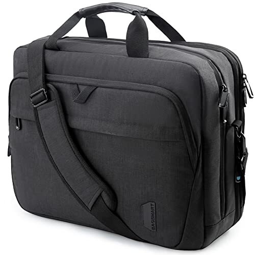  18 Inch Laptop Bag, Expandable Briefcase, Computer Bag Men Black-18.4 Inch