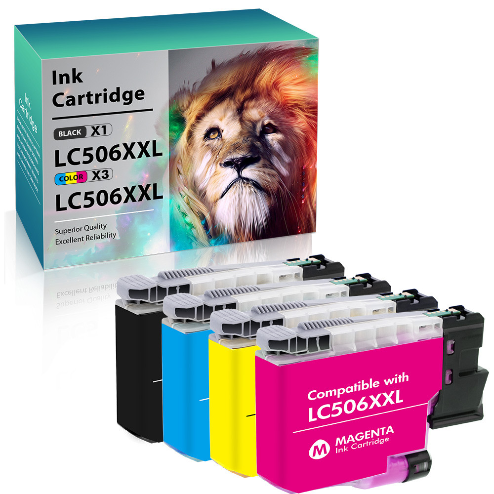 4PK Compatible LC506XXL Ink Cartridges Combo for Brother MFC-J4555DW MFC-J4557DW
