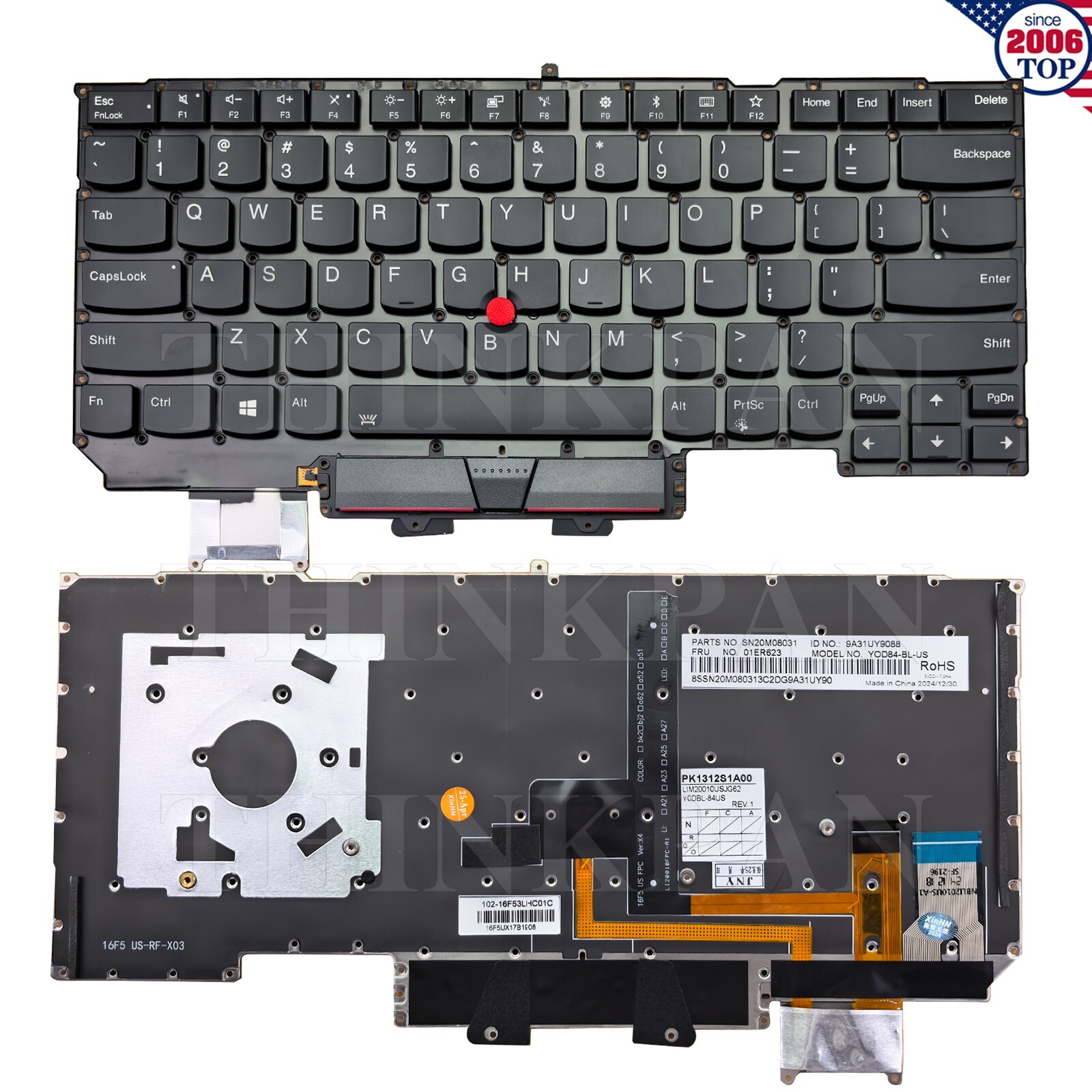 New US Keyboard Backlit for Lenovo ThinkPad X1 Carbon 6th Gen 2018 20KH 20KG