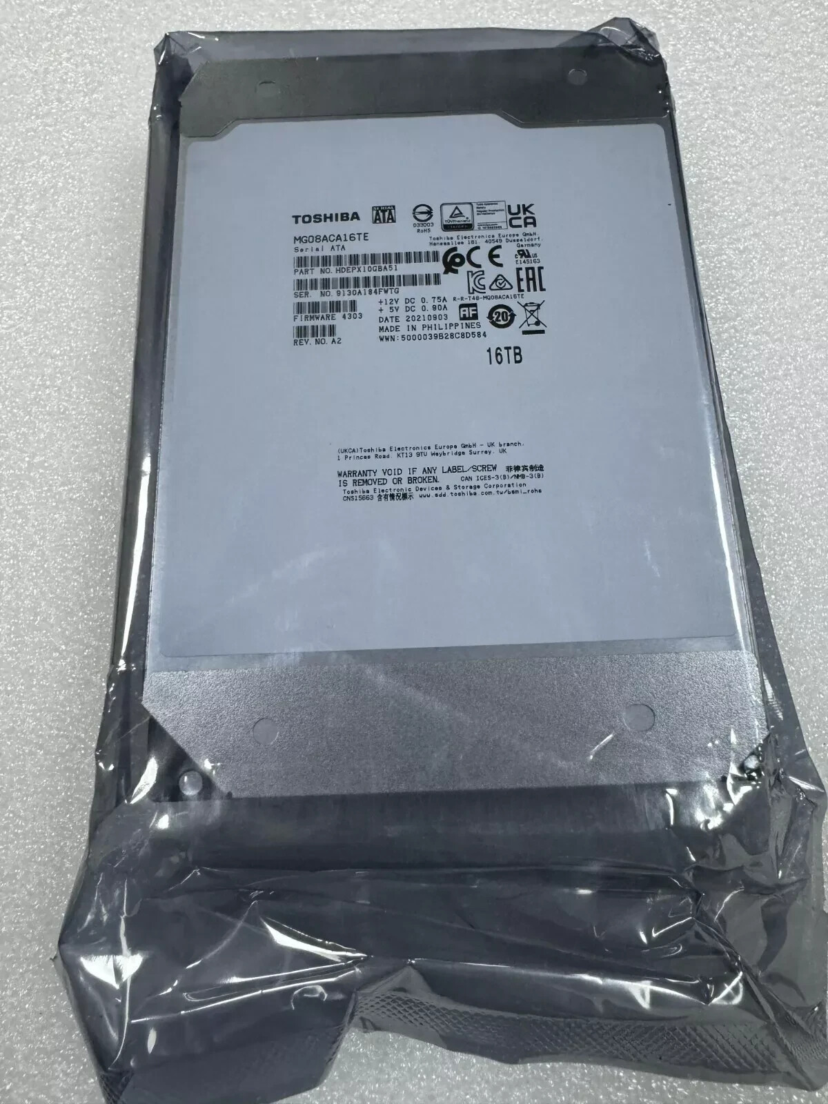 For Toshiba MG08ACA16TE 16TB 7.2K 512M 3.5" SATA Enterprise NAS Hard Drive 16TB