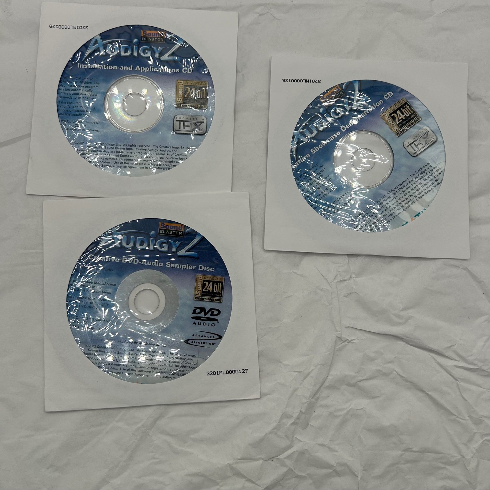 Creative Sound Blaster Audigy 2 Software CD Lot 3-Piece Installation Sampler