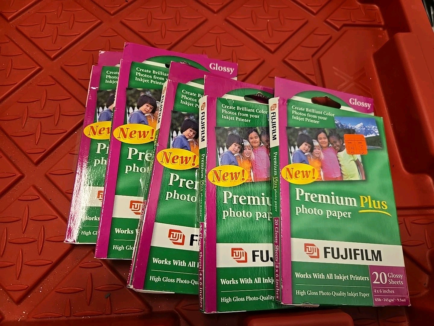 Lot Of 5 Fujifilm PREMIUM PLUS PHOTO PAPER 20 Glossy Sheets 4 X 6 Sealed Read