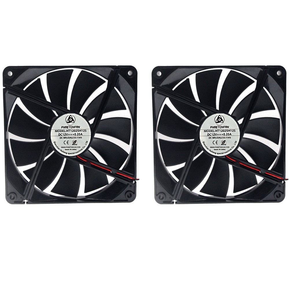 2Pcs Fit For Poweryear HT12025H12S 12V 0.35A 12CM 12025 Cooling Fan 2-wire NEW