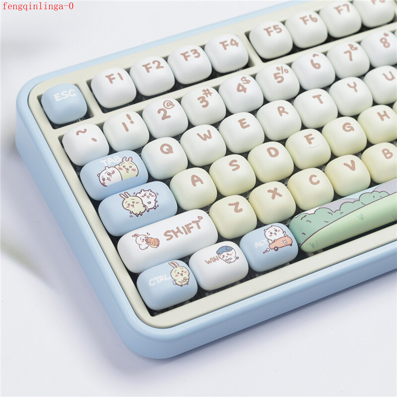 Cartoon Chiikawa Hachiware Usagi Round Keycaps 140 Pcs Hight MOG PBT Sublimation