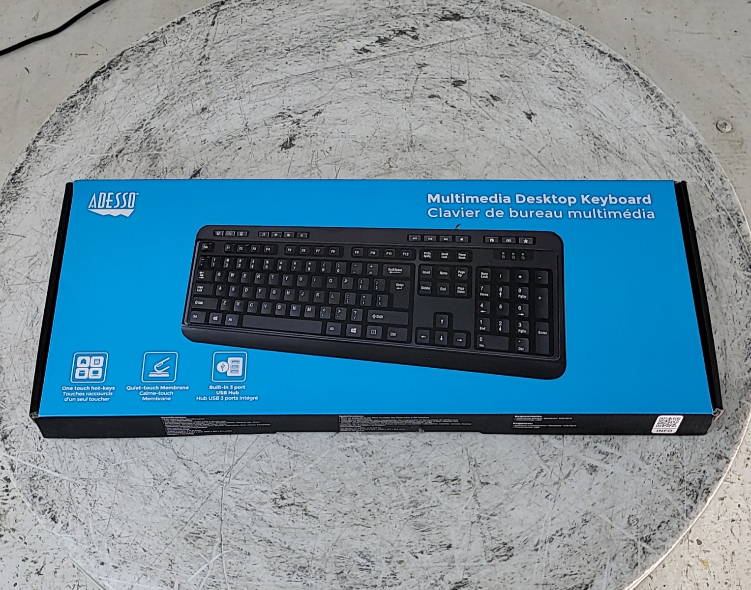 ADESSO AKB-132HB Multimedia USB Keyboard SEE NOTES