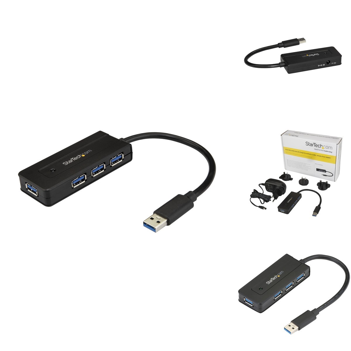 StarTech ST4300MINI 4 Port USB 3.0 Hub Black Mini