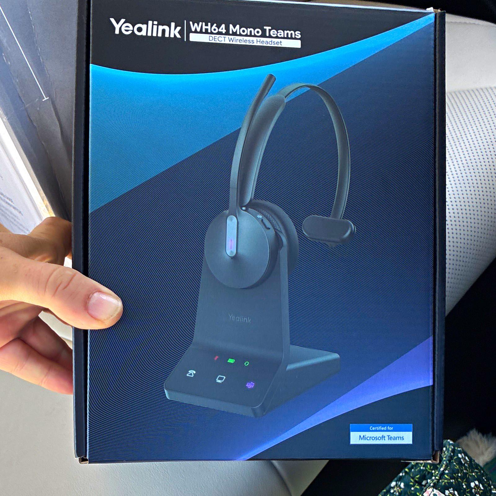 Yealink WH64 Mono Teams DECT Wireless Single-Earpiece Headset w/ Base Black
