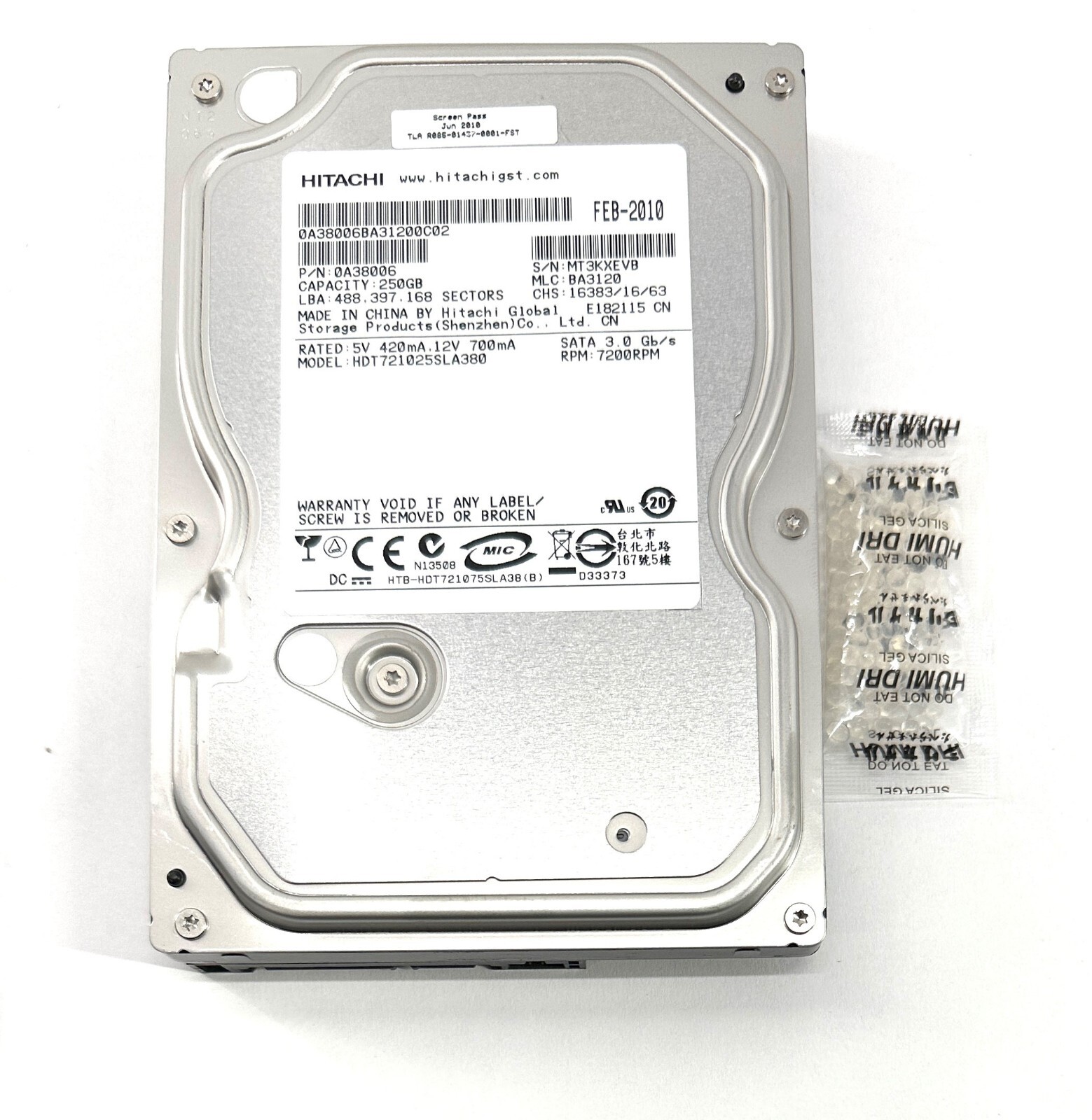 0A38006 HDT721025SLA380 HITACHI  250GB 7200 RPM SATA 3.5" HDD NEW~
