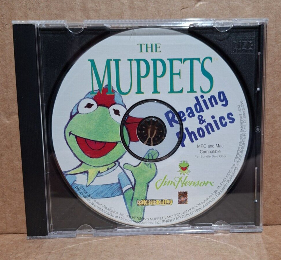 Jim Henson Interactive Muppets Reading & Phonics (PC, 1994) - Disc Only, Tested
