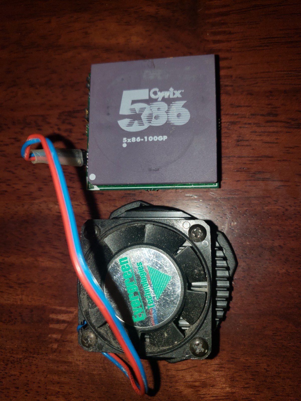 Rare Cyrix 5x86-100GP With Evergreen Technologies Cooling Fan