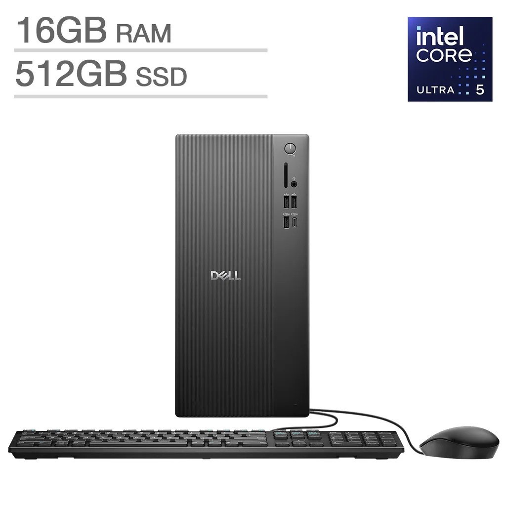 Dell Tower ECT1250 Ultra 5 225 16GB DDR5 512GB SSD Windows 11 Home