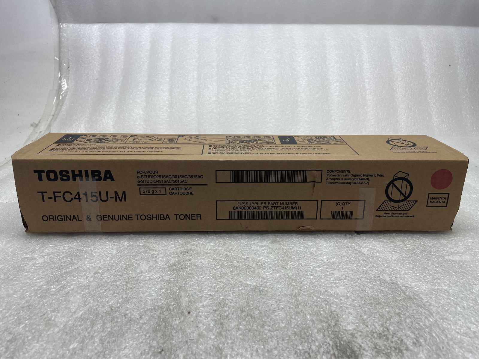 Genuine OEM Sealed Toshiba T-FC415U-M Magenta Toner Cartridge for e-STUDIO2515AC