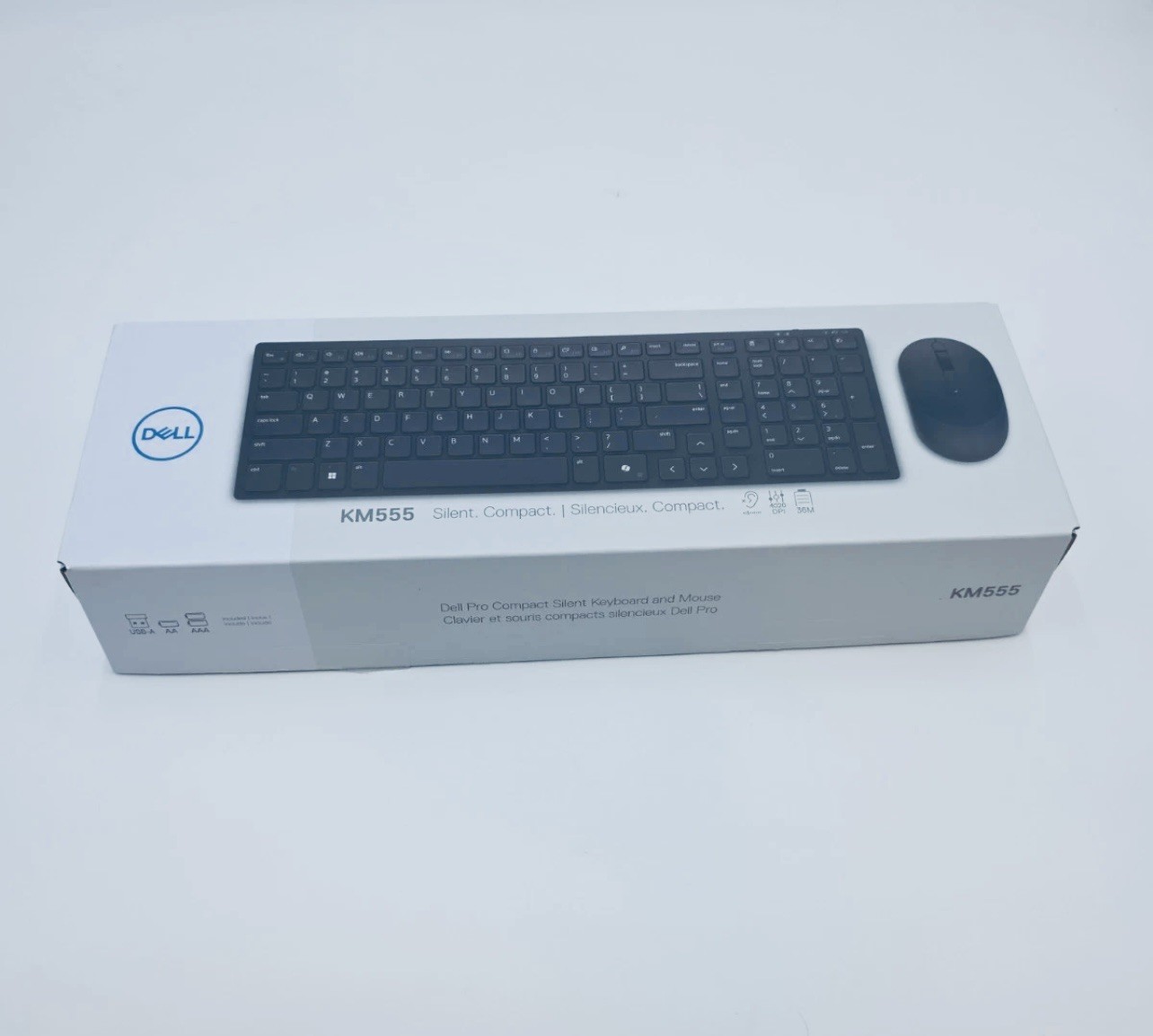 NEW Dell KM555 US Silent Compact Keyboard & Mouse 05V5M