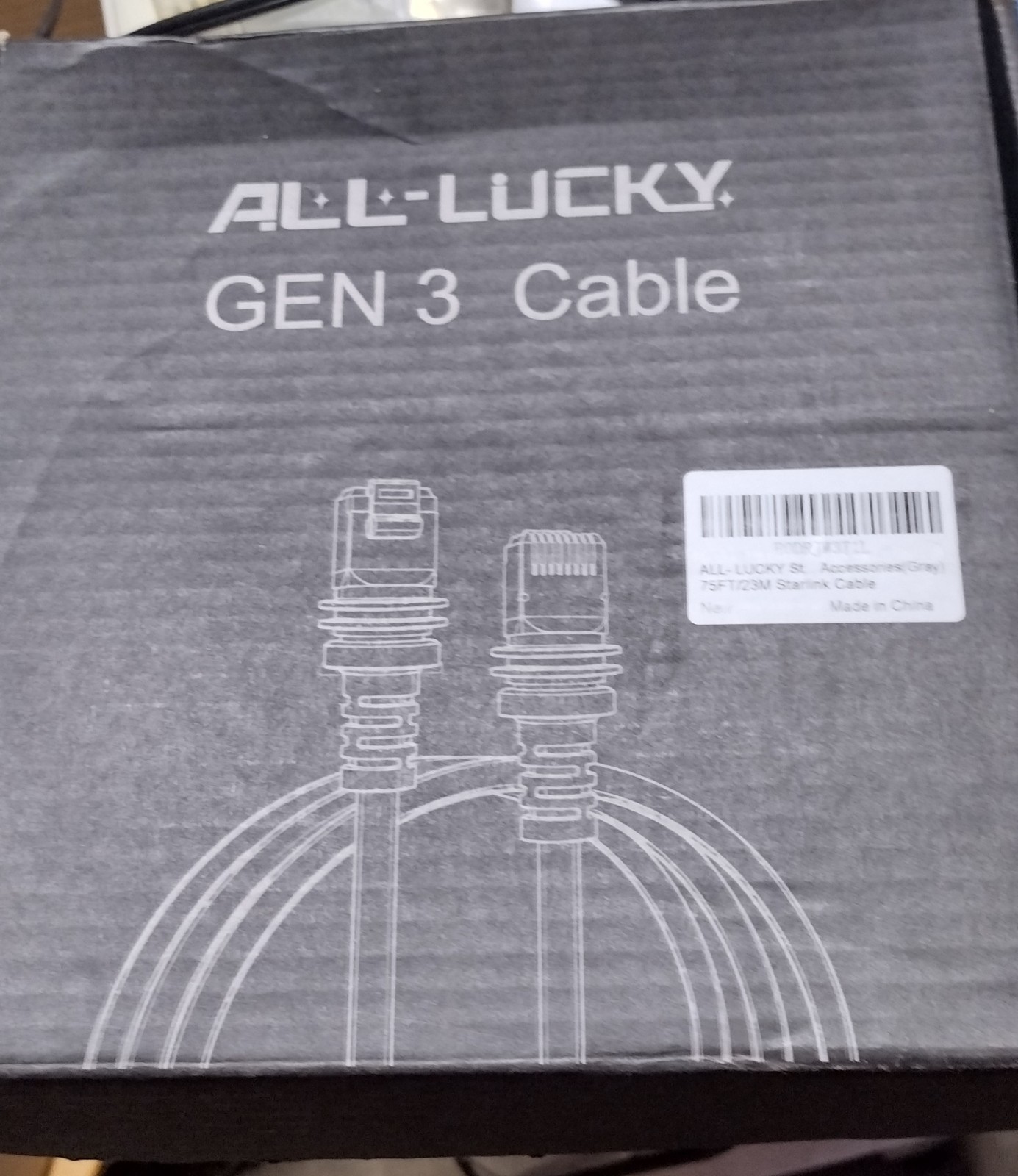 ALL-LUCKY Starlink Gen 3 Cable 75FT/23M – Replacement Cable – New