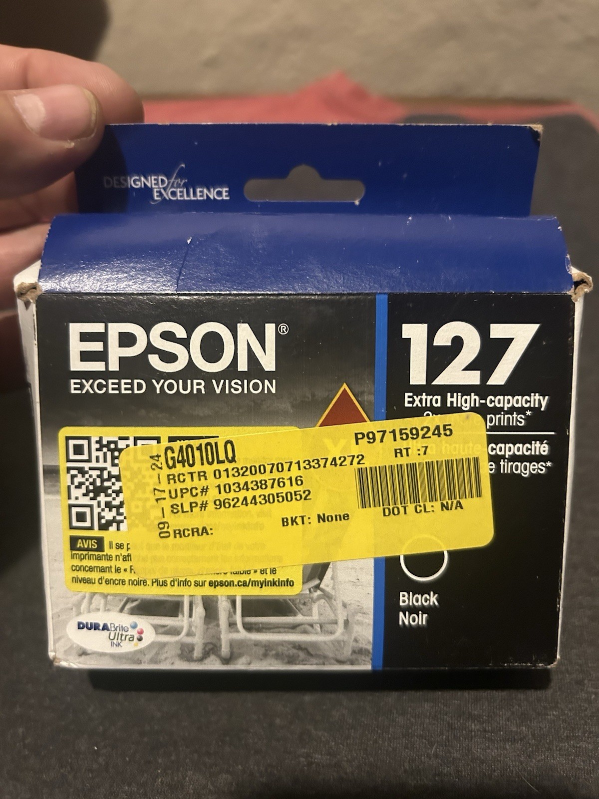 Epson Genuine 127XL Extra High Capacity Black Ink Cartridge  New Sealed 10/26