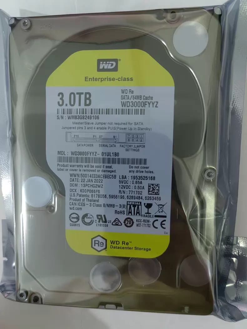 Western Digital WD3000FYYZ 3.5" 3TB SATA 7.2K Hard Drive