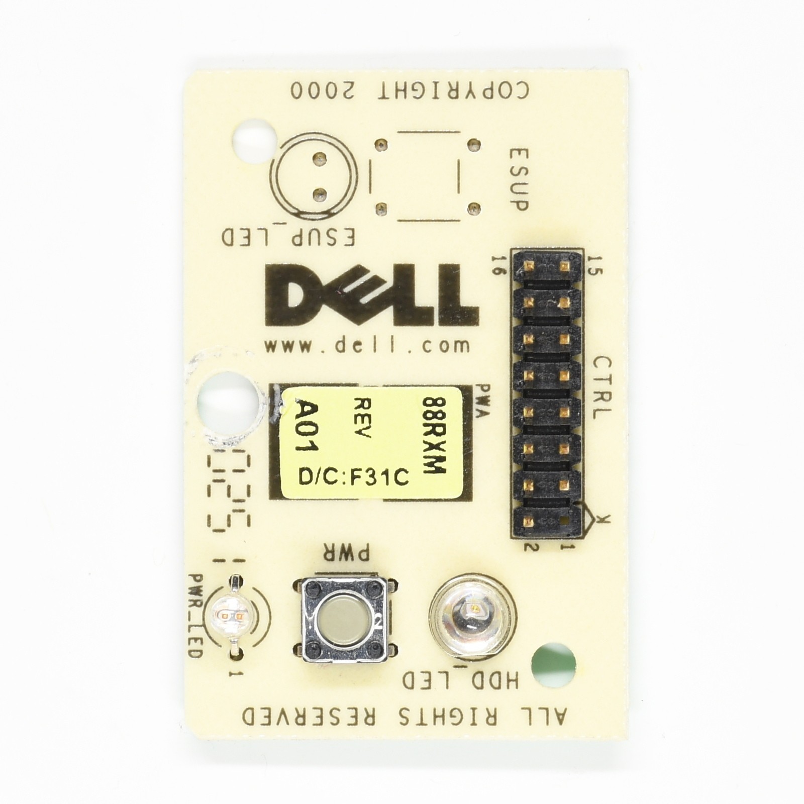 Dell OEM Front Power Button Switch Board 45VEX Optiplex GX 150/240 A00 88RXM