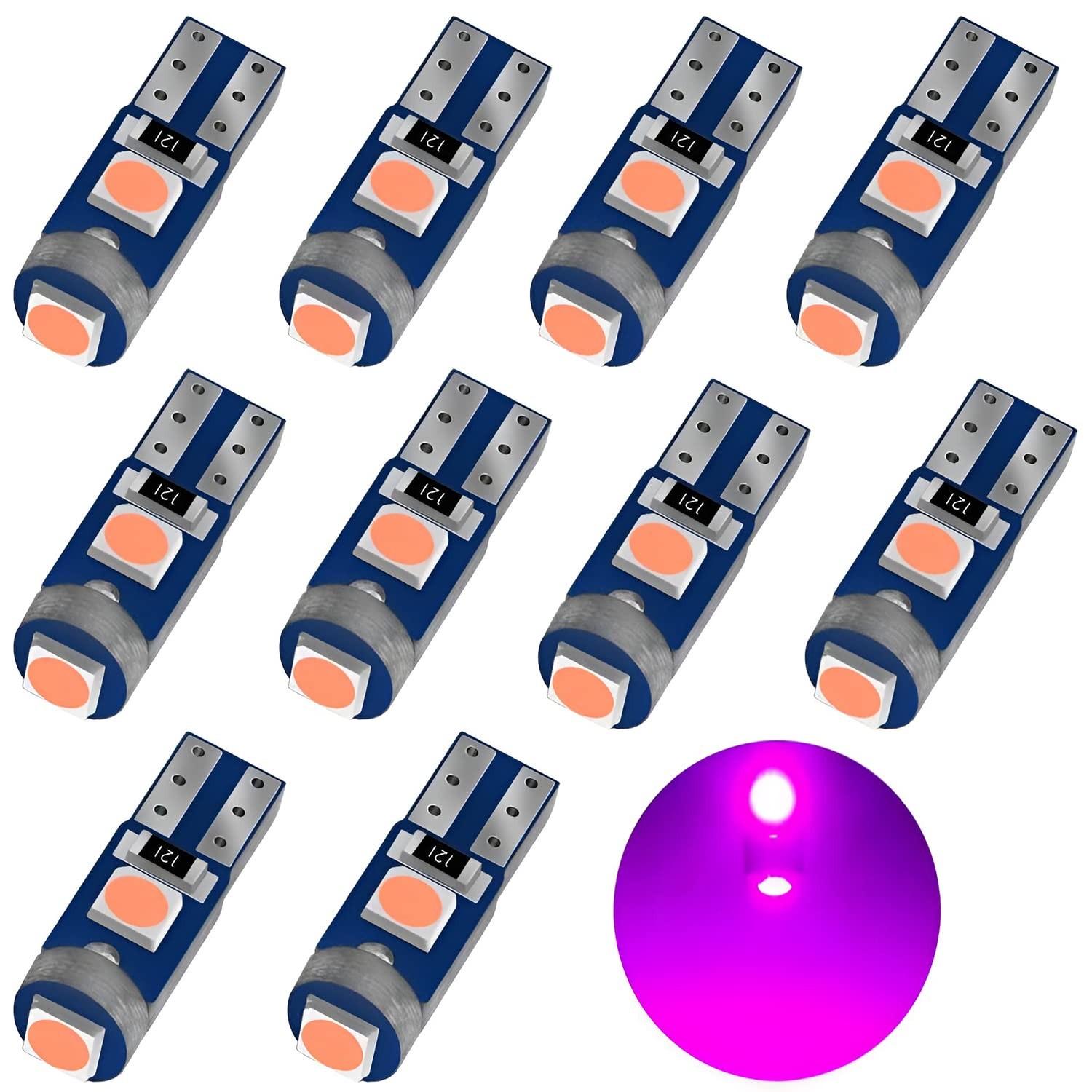 AUXLIGHT Purple T5 37 74 2721 PC74 PC37 LED Bulb, 3030 Chips Super 