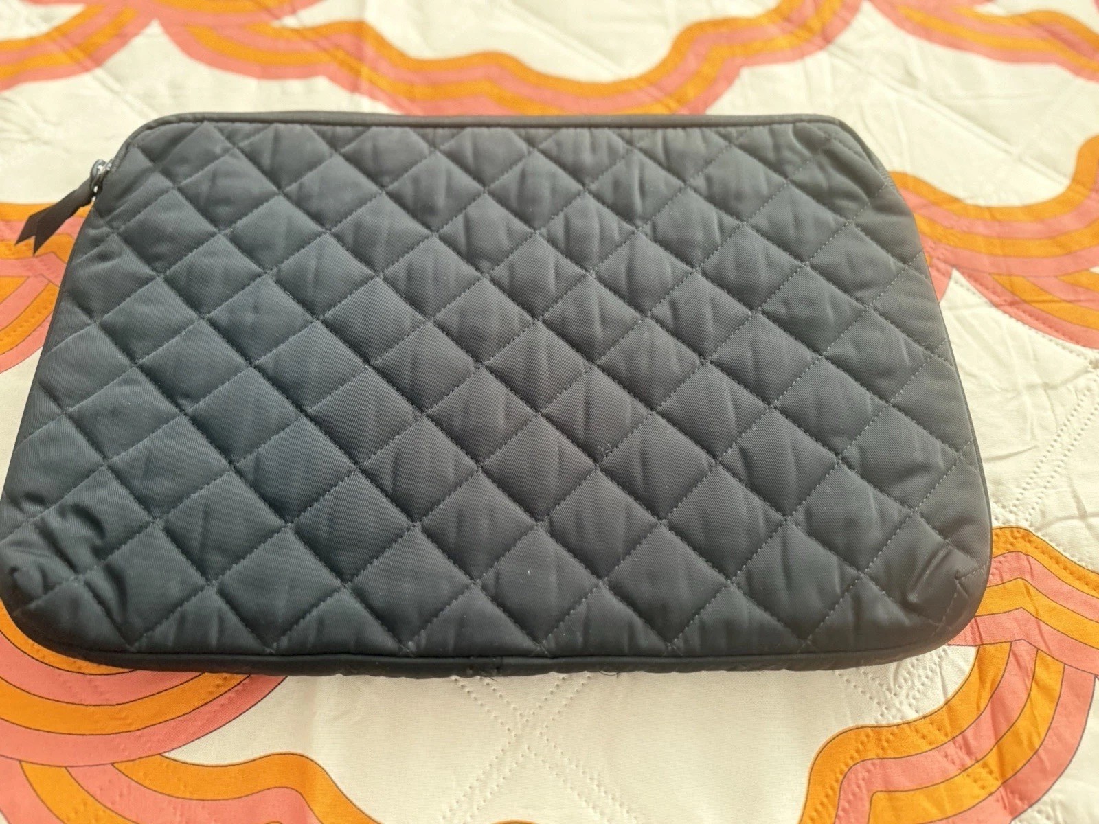 NEW- Vera Bradley Black Laptop Sleeve With Handle- Floral Pattern Inside