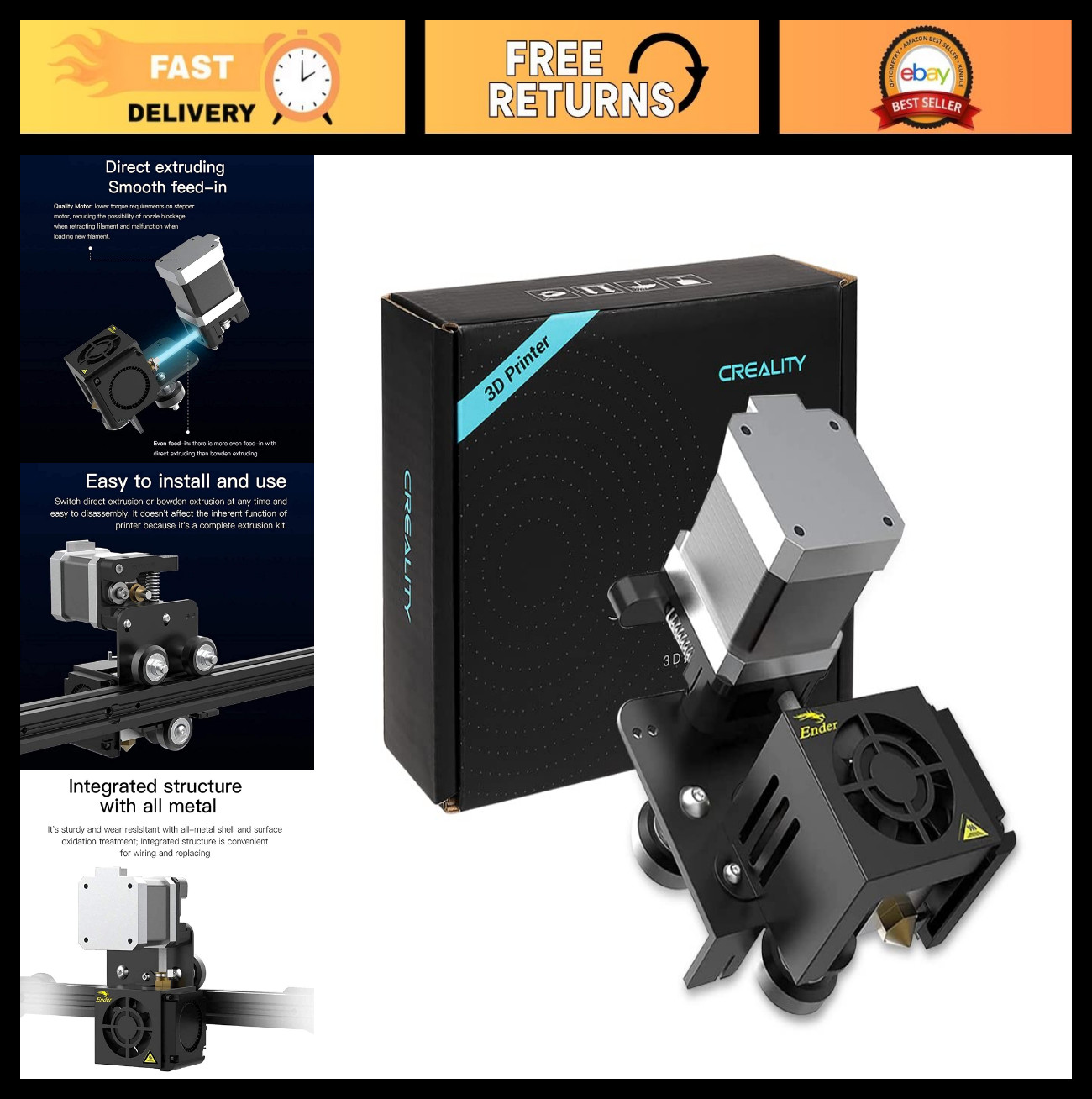 Direct Drive Extruder Kit for Ender 3 Pro/V2, Hotend & Stepper Motor, TPU Compat