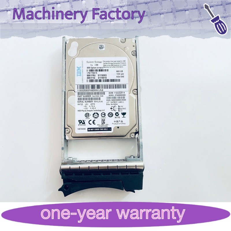 1PCS FIT FOR IBM 900GB 81Y9915 81Y9918 IBM 900GB 10K 6GBPS SFFSAS HDD 81Y9893 W