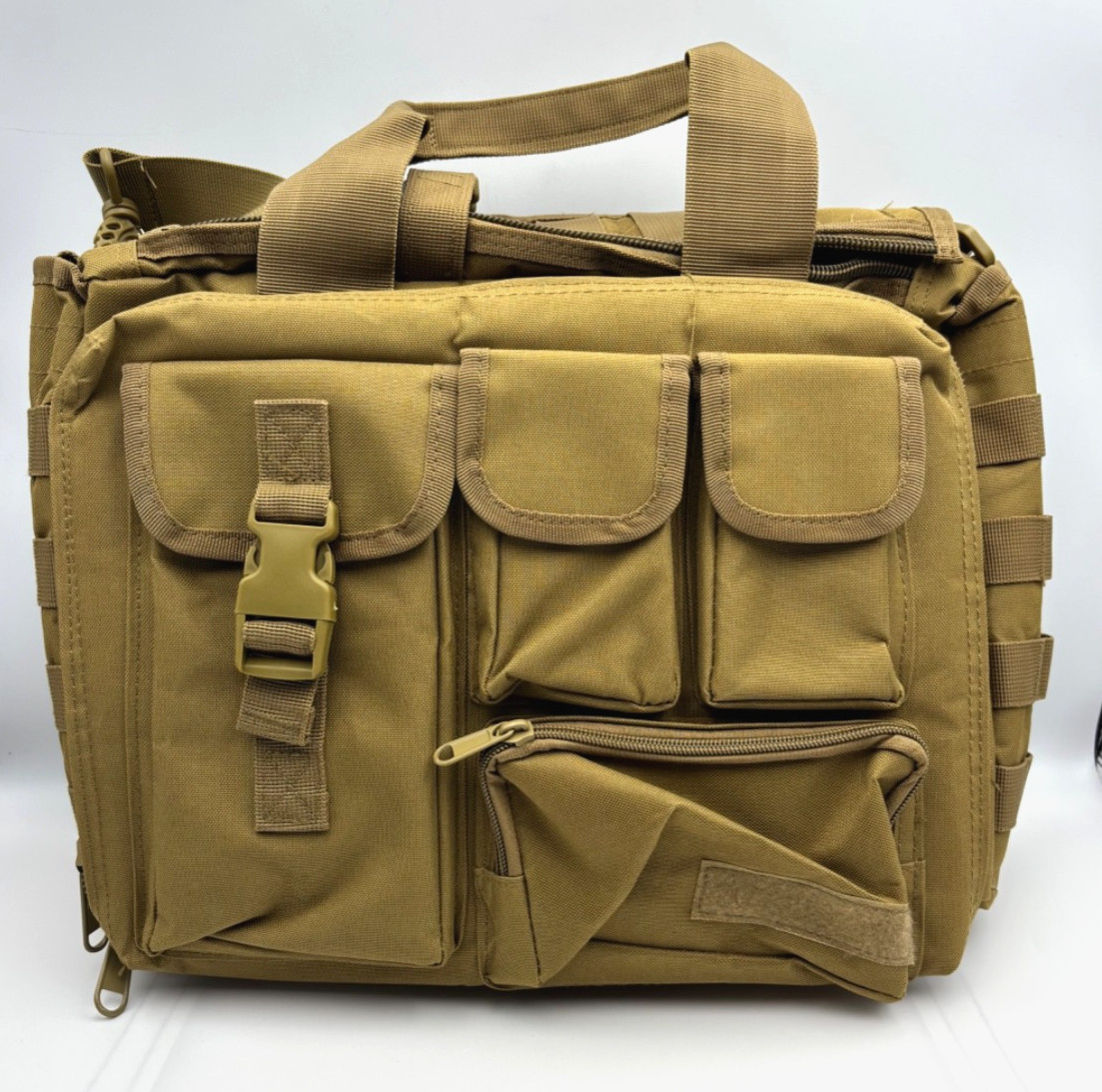 Tactical Military Laptop Briefcase Messenger Bag Coyote Tan MOLLE NWOT