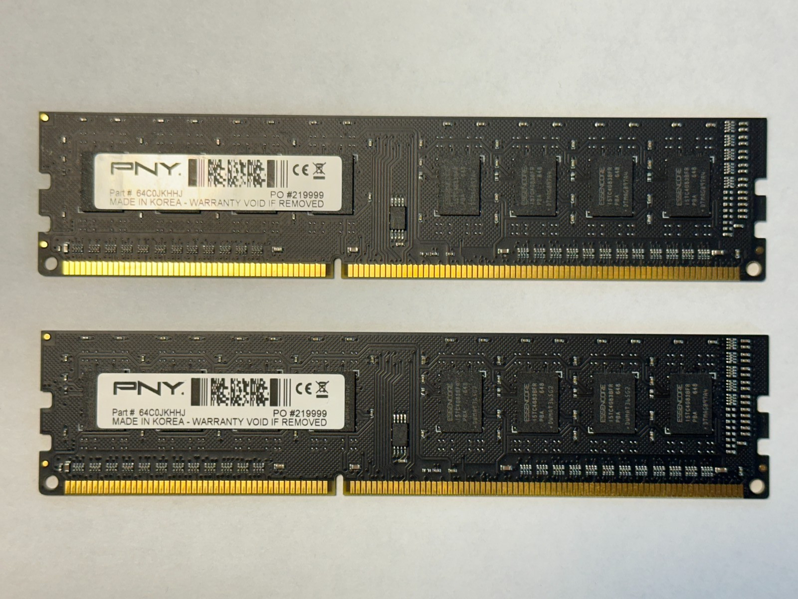 PNY 8GB Kit (2x4GB) DDR3 RAM PC3-12800 1600MHz 240-Pin Non-ECC UDIMM-TESTED