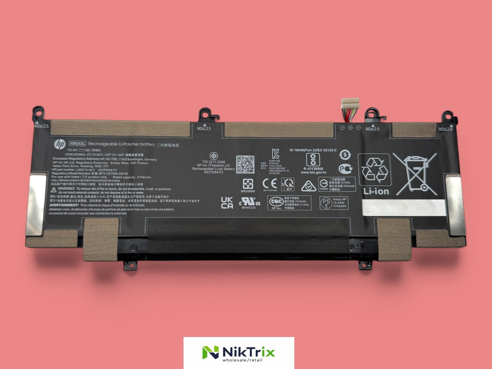 L60373-005 RR04XL HSTNN-OB1M HP Spectre Battery 13-AW0023DX 15.4V 60.76Wh