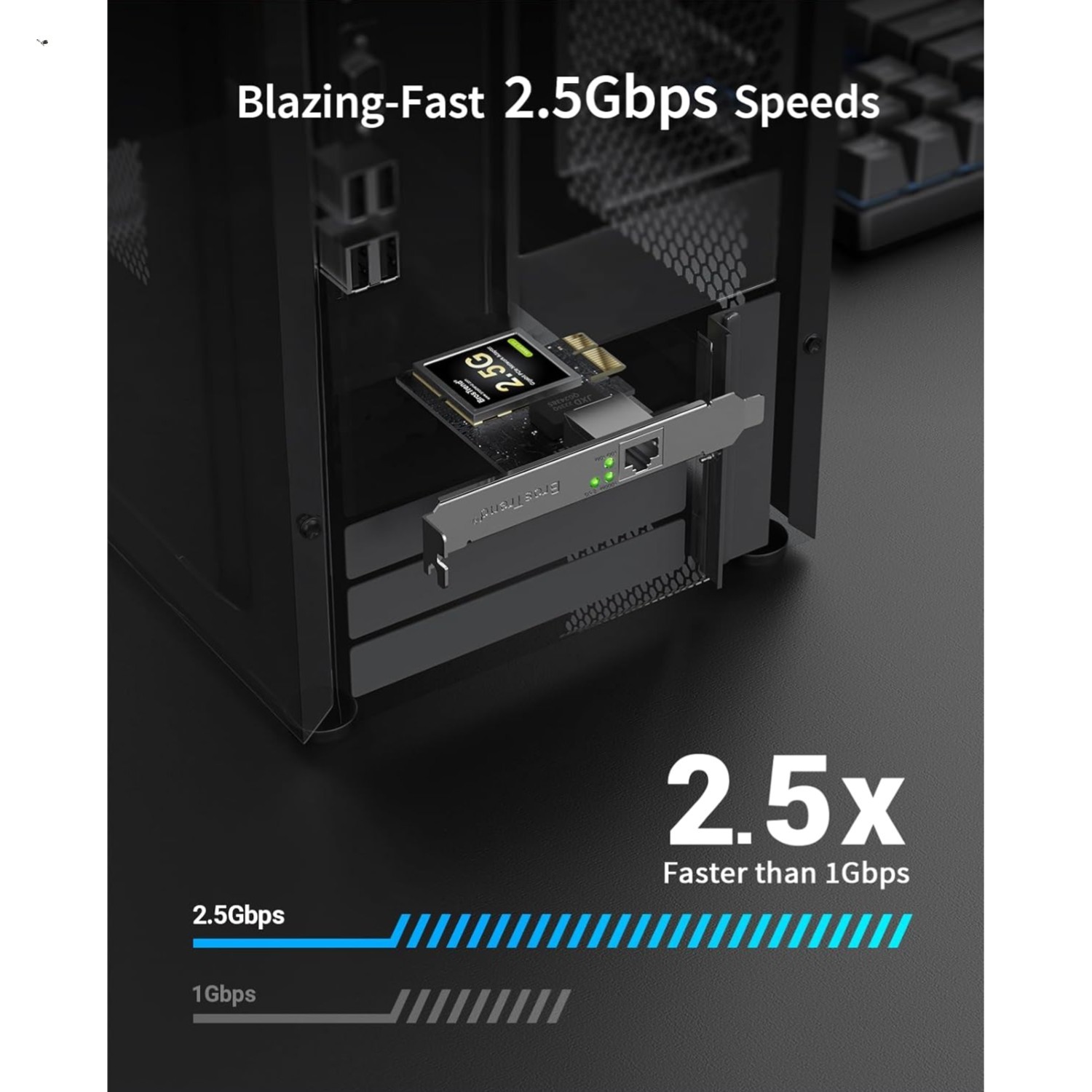 2.5Gb PCIe Network Card - Ultra-Fast Ethernet Adapter for Windows 10/11 Users