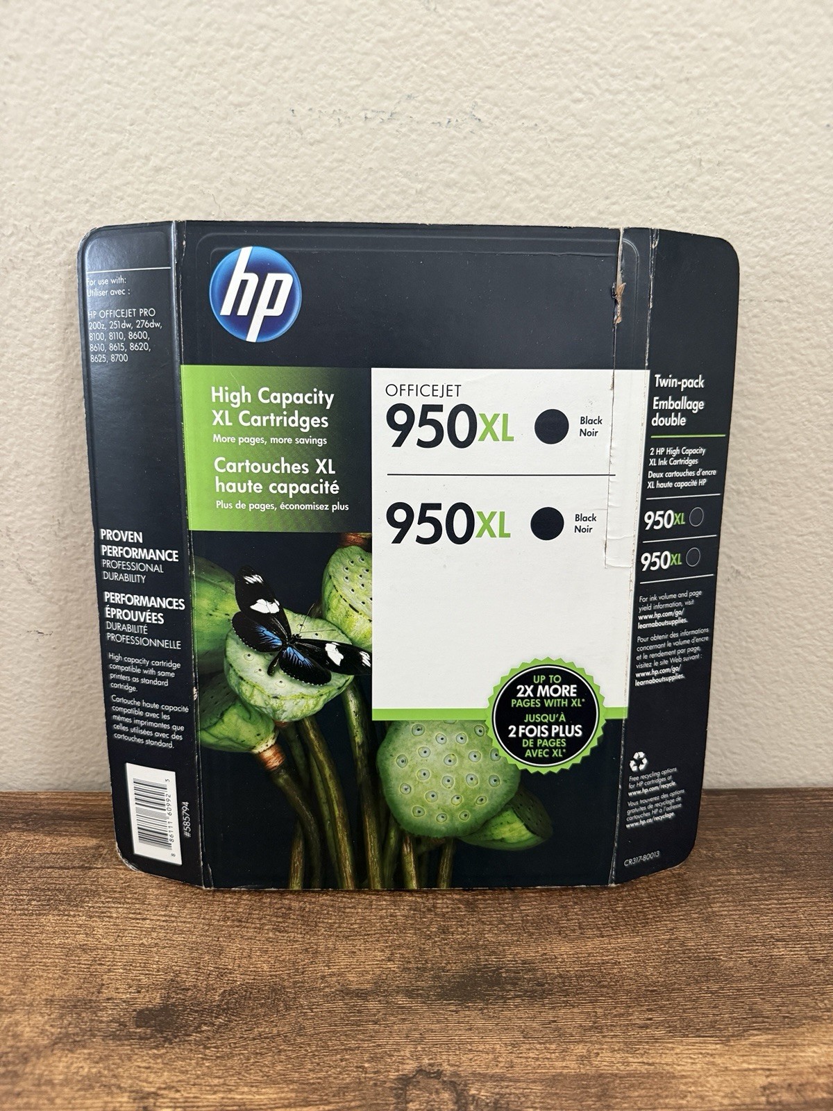 HP 950XL Black Ink Cartridges Two Pack  Expired - New