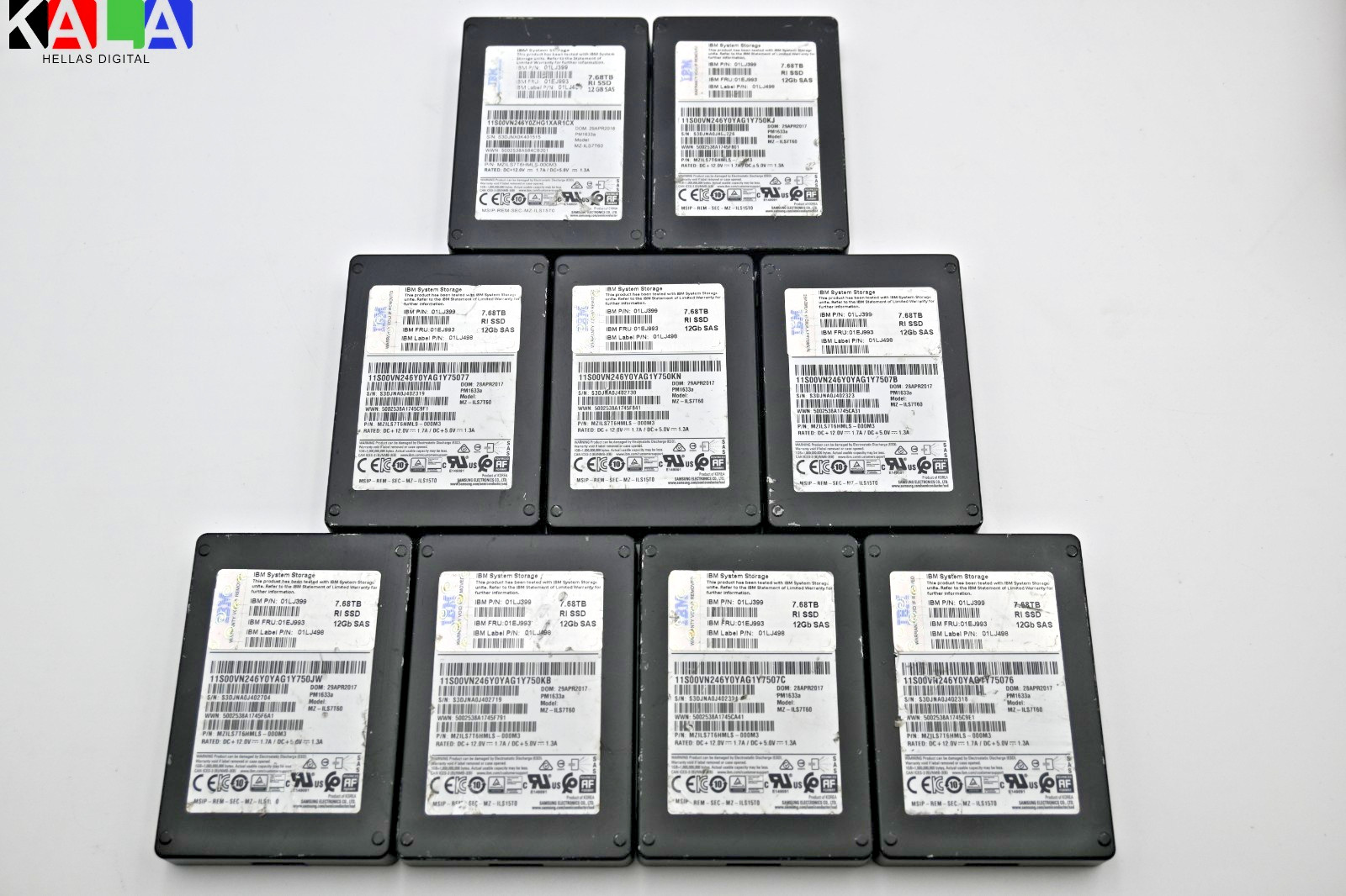 IBM System Storage Samsung PM1633a 7.68TB SAS SSD 01LJ399 01EJ993 MZILS7T6HMLS