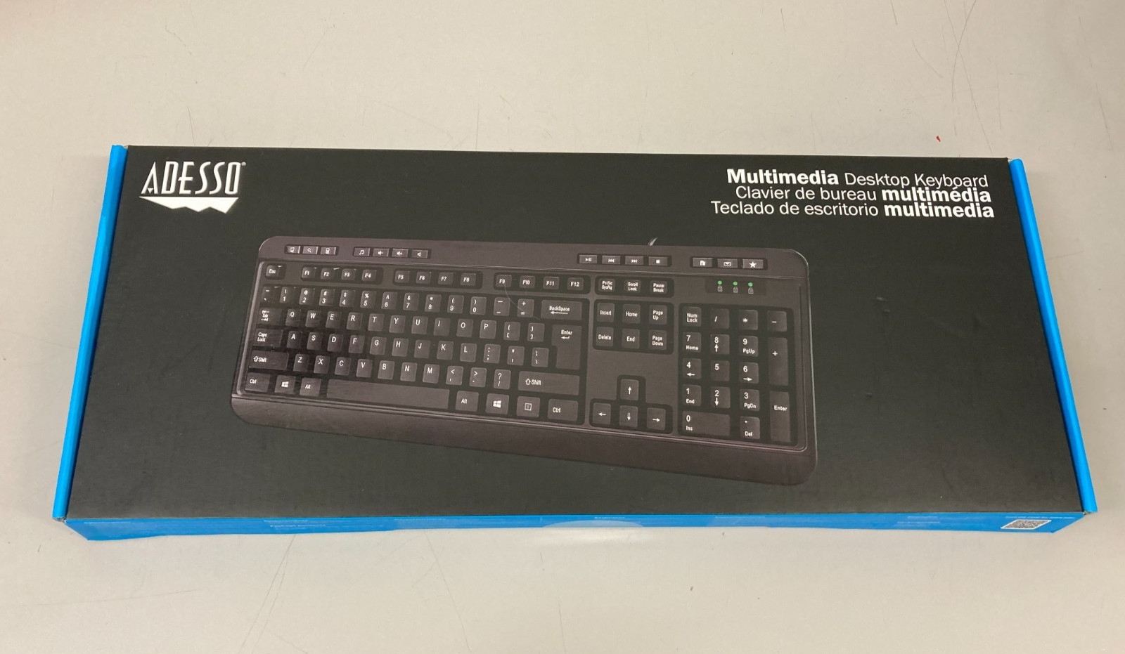 Adesso Easy Touch 132 Wired Multimedia Desktop Keyboard (USB) Model AKB132UB NIB