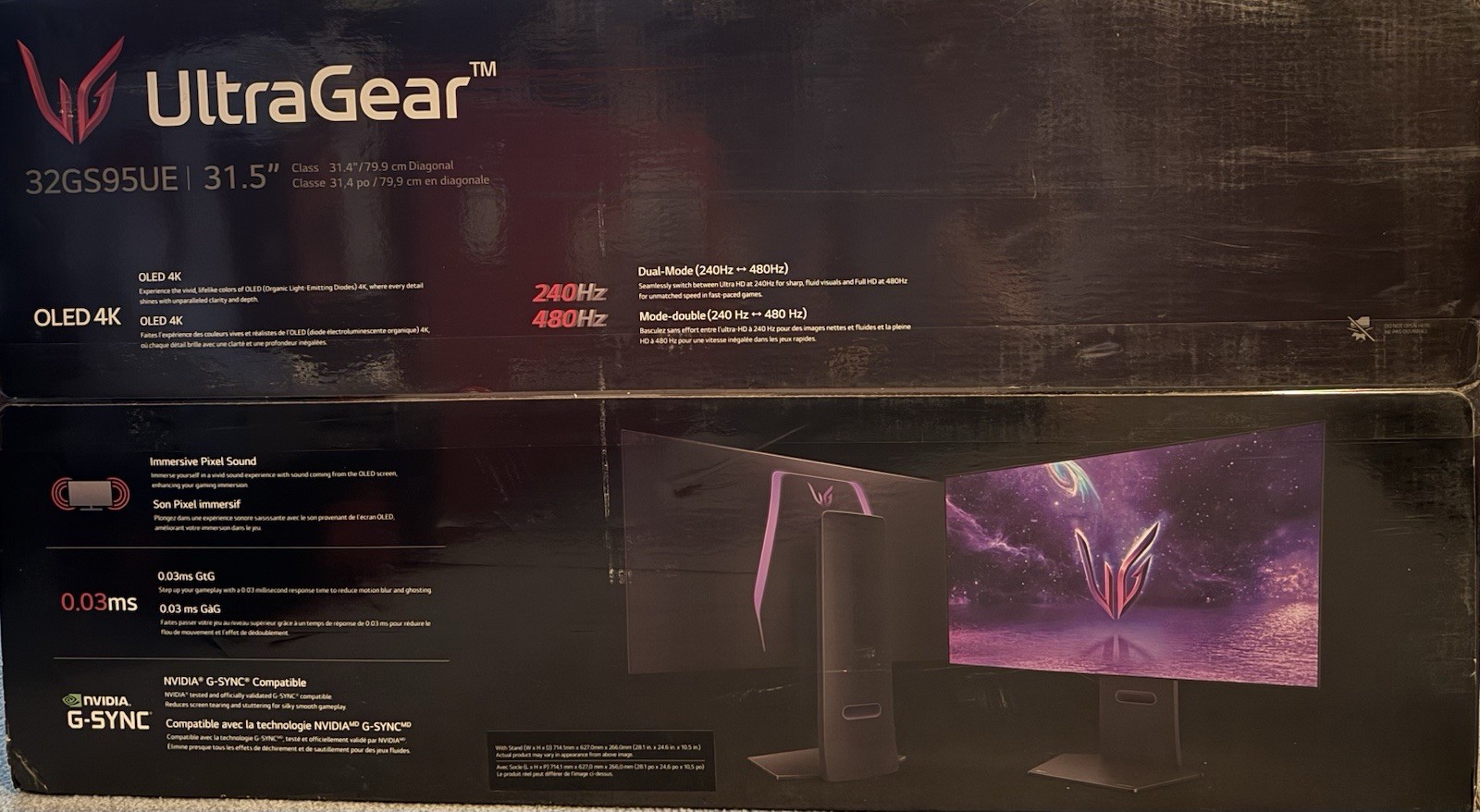 LG UltraGear 32" OLED Dual Mode 4K UHD 240Hz FHD 480Hz 0.03ms Monitor
