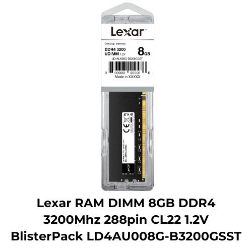 Lexar RAM DIMM 8GB DDR4 3200Mhz 288pin CL22 1.2V BlisterPack LD4AU008G-B3200GSST