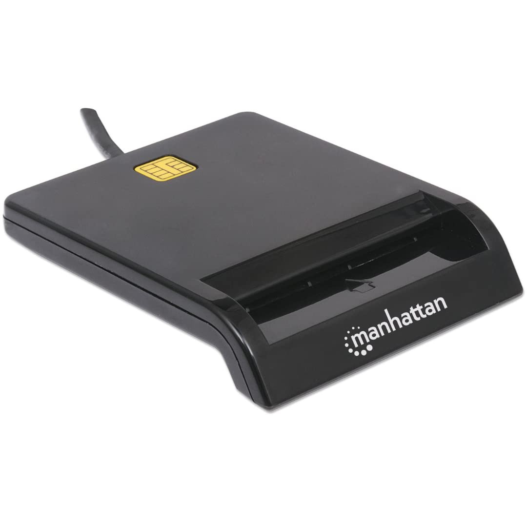 Manhattan USB-A Contact Smart Card Reader, 12 Mbps, Friction type compatible, Ex