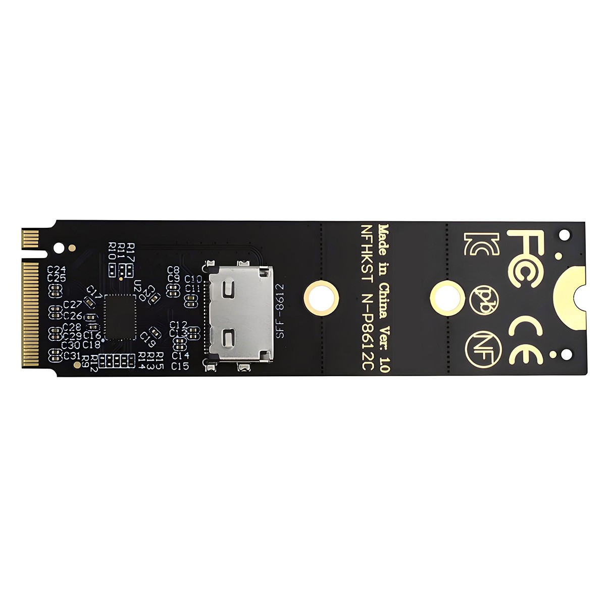 CY 2280 PCI-E4.0 M.2 NVME to SFF-8612 Host Adapter with Redriver for SSD eGPU