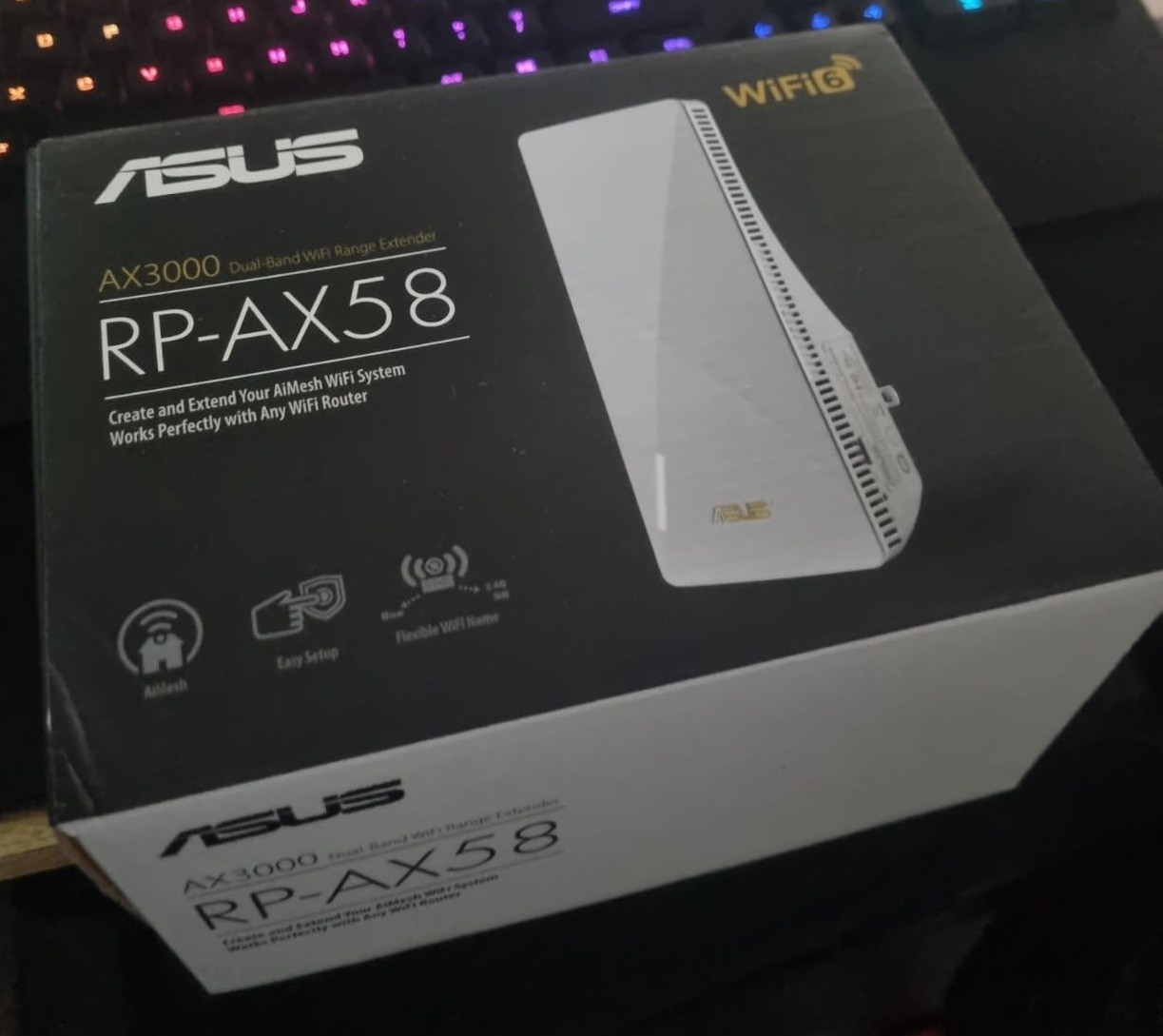 ASUS RP-AX58 AX3000 WiFi 6 (802.11ax) Range Extender AiMesh White