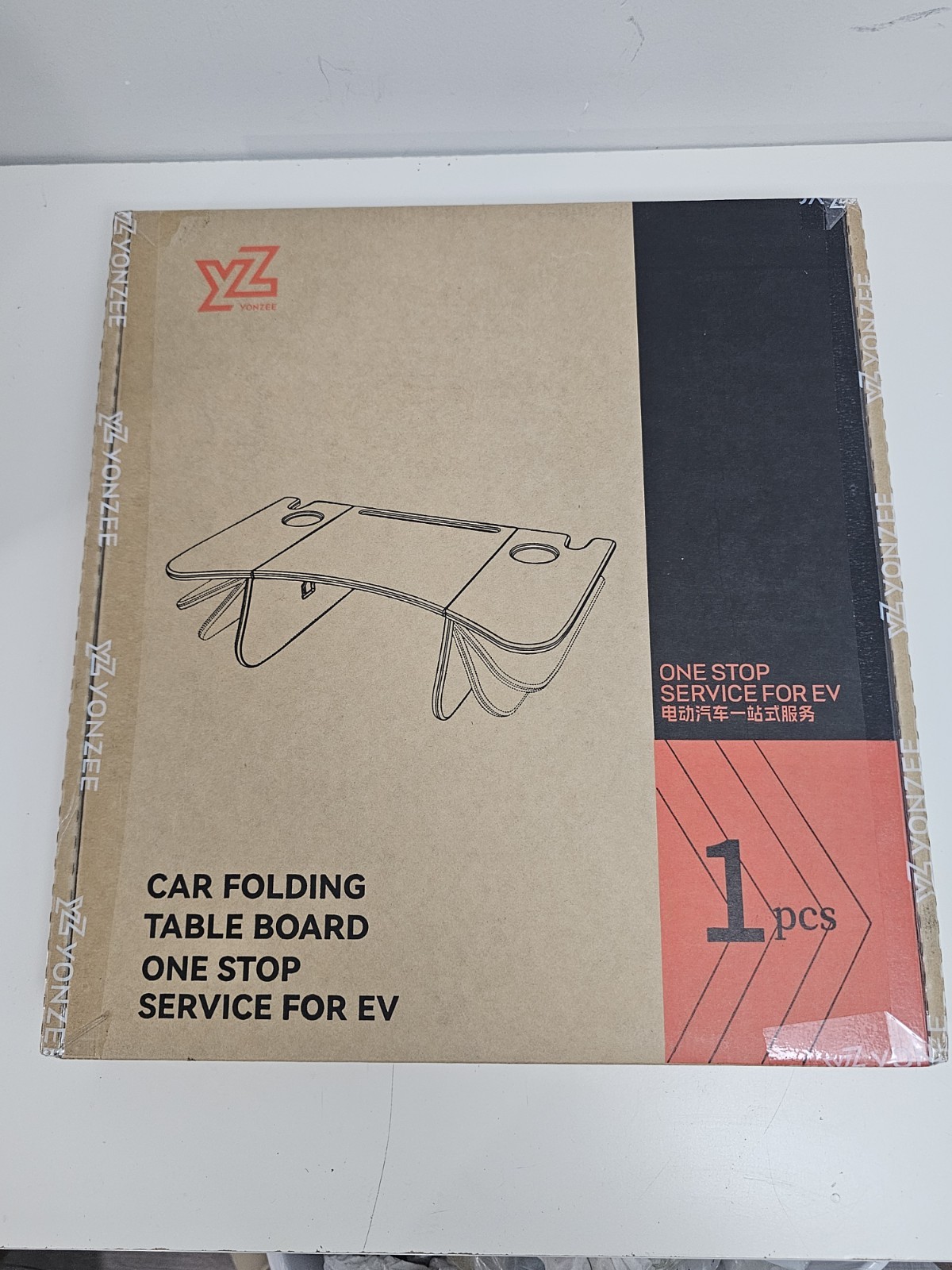 YONZEE Foldable Desk Food Tray Carbon Edition for Tesla Model Y Model 3 S X Y...