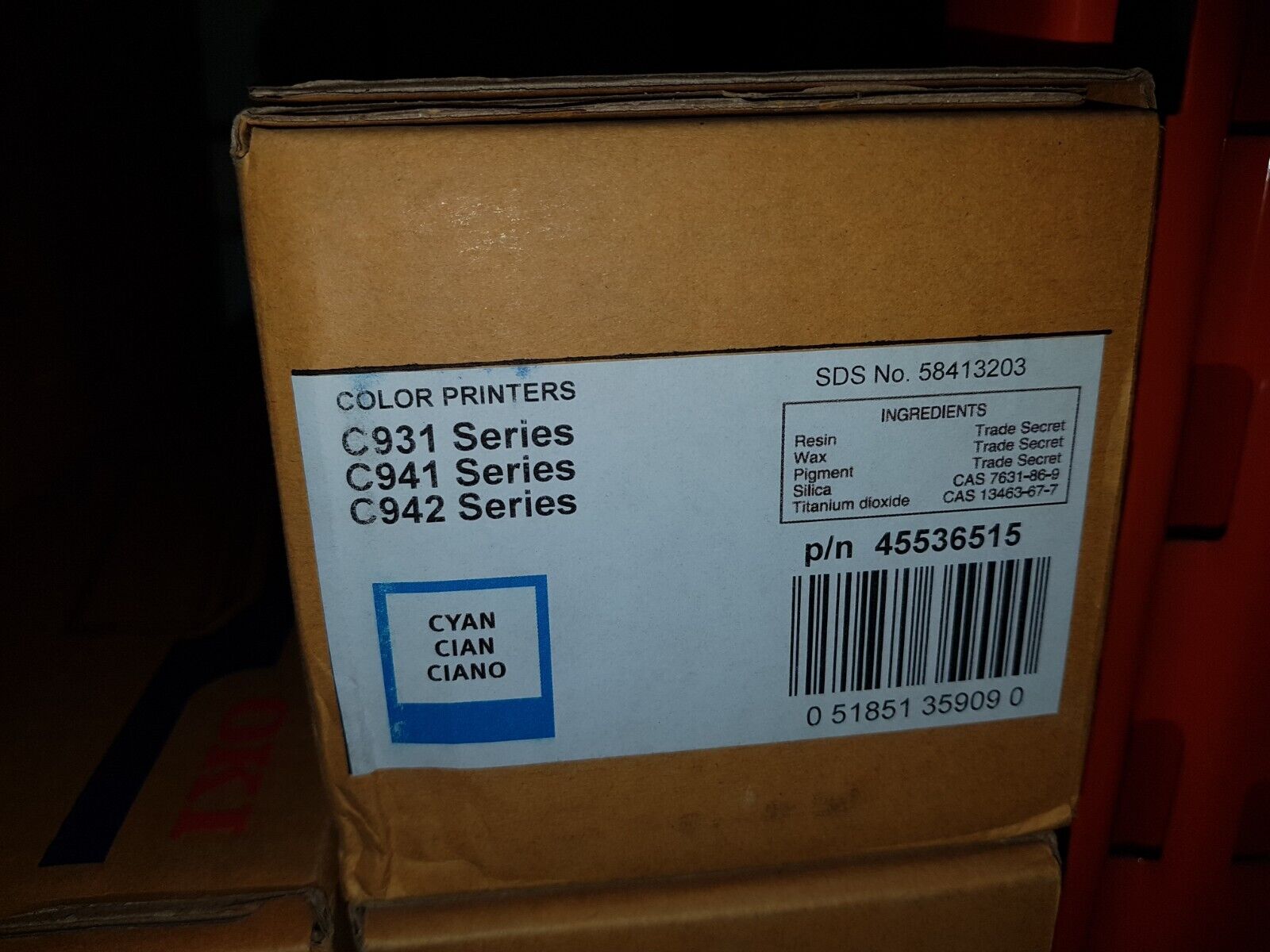 Genuine Oki 45536515 Cyan Toner Cartridge C931 C941 C942 Series BNIB