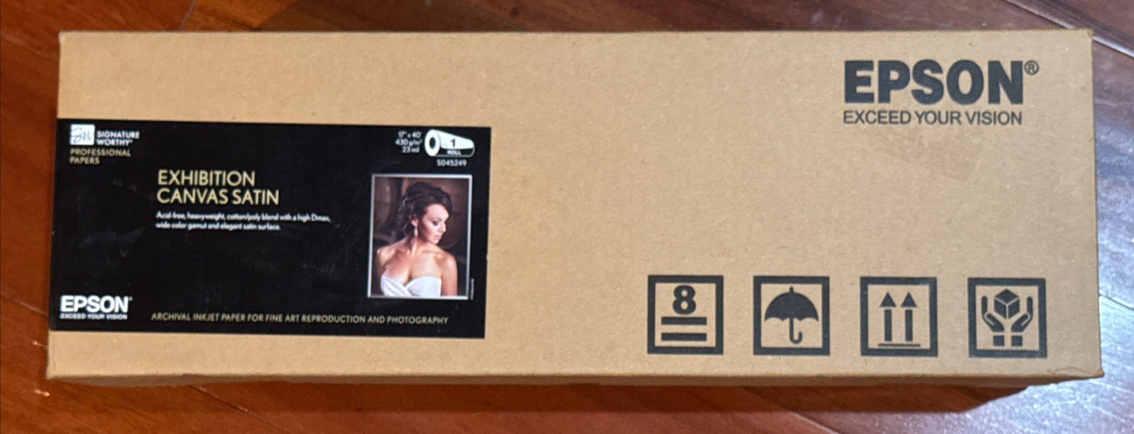 Epson S045249 17 in. x 40 ft. Exhibition Canvas Satin Paper Roll