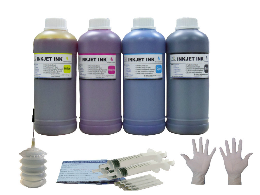 *4x500ml ND® refill ink  HP Lexmark  Dell Canon Brother HP refill ink 4x16oz/2G