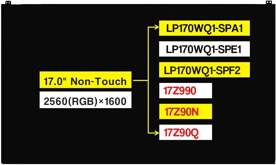 Screen Replacement LP170WQ1-SPA1 LP170WQ1-SPE1 LP170WQ1-SPF2 for LG Gram 17Z9...