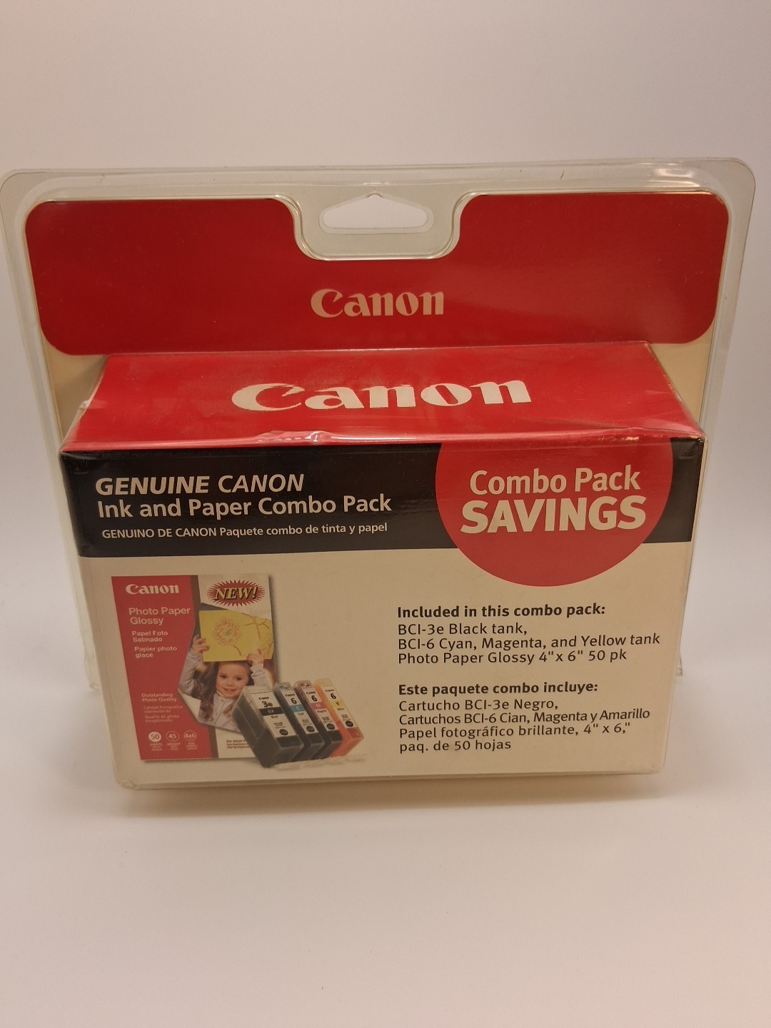 Genuine Canon BCI-3E / BCI-6 Photo Paper Combo Pack Ink Cartridges