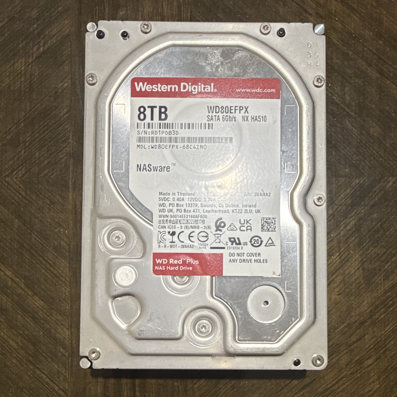 Western Digital WD80EFPX 8TB Internal Hard Drive Red